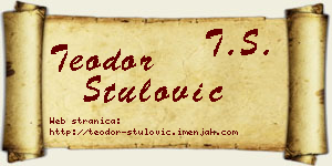 Teodor Štulović vizit kartica
